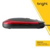 Mouse Bright USB Óptico 0180 Vermelho Preto