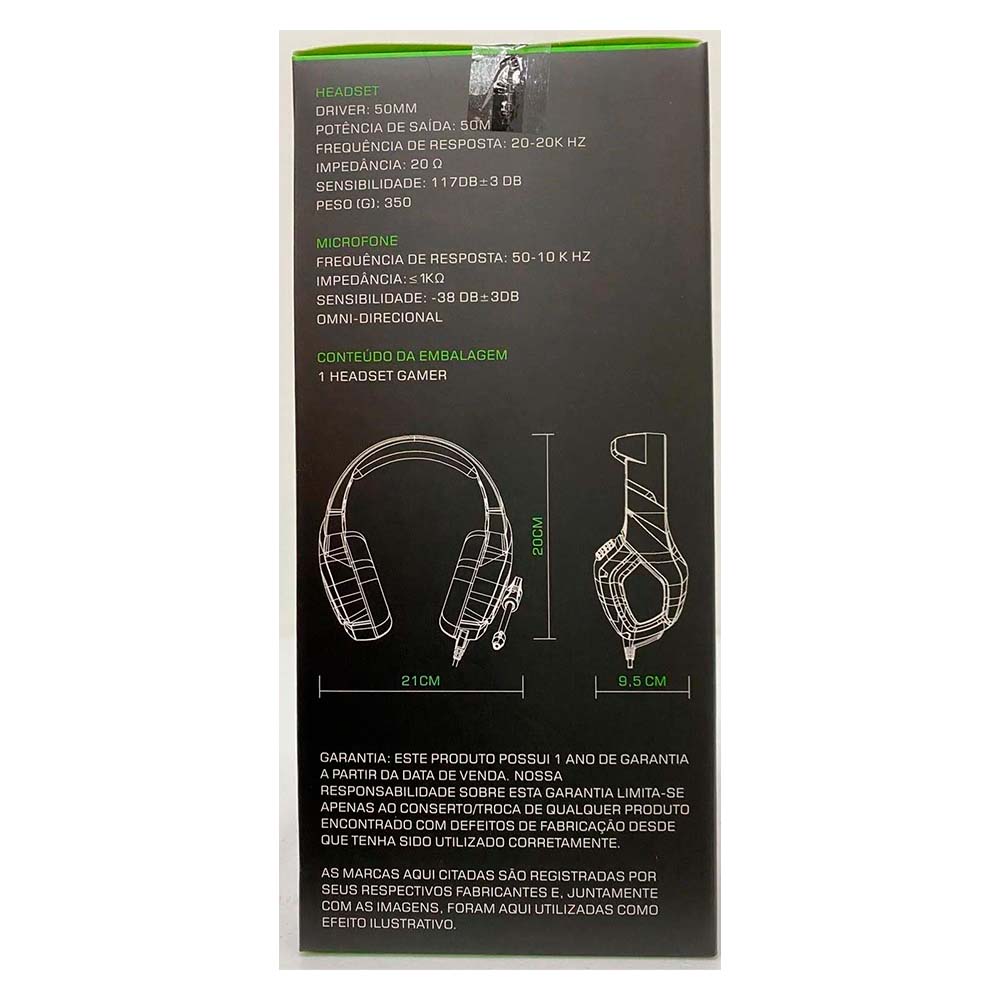 Warrior straton headset gamer army USB 2.0 LED PH305 na Americanas Empresas