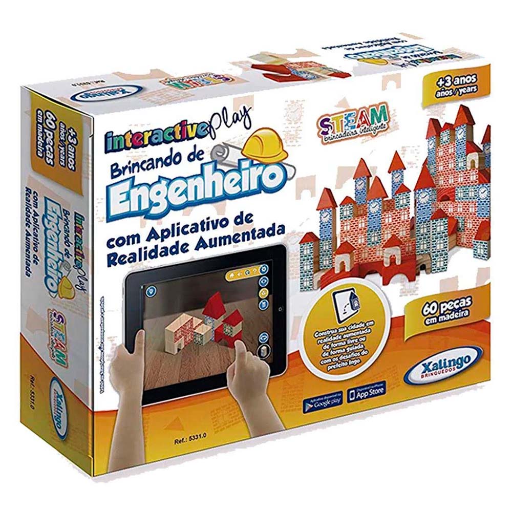 Kit 60 Jogos de Montar Pedagógico Brincando de Engenheiro 73 Peças Xalingo  - 5277.6 em Promoção na Americanas