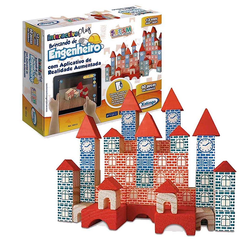 Jogo Brincando De Engenheiro Construir 150 Peças Blocos Madeira - 53054  Xalingo em Promoção na Americanas