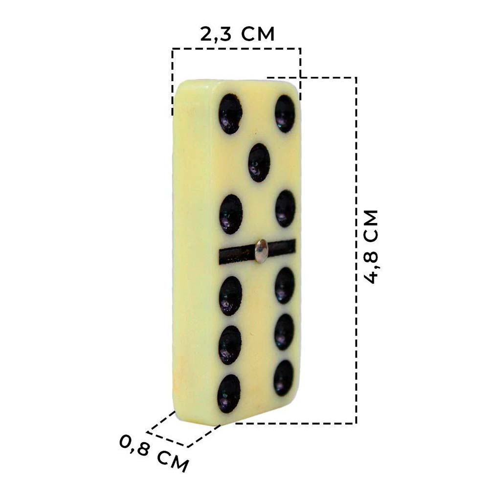 Jogo De Dominó GRANDE 10MM De Osso Profissional Com 28 Peças Com Estojo De  Maleta