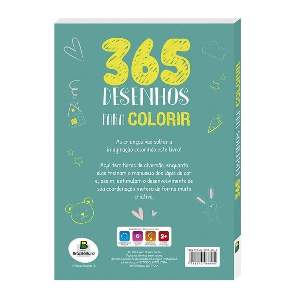 Livro De 365 Desenhos Para Colorir (Capa Amarela) Todo Livro – Ref
