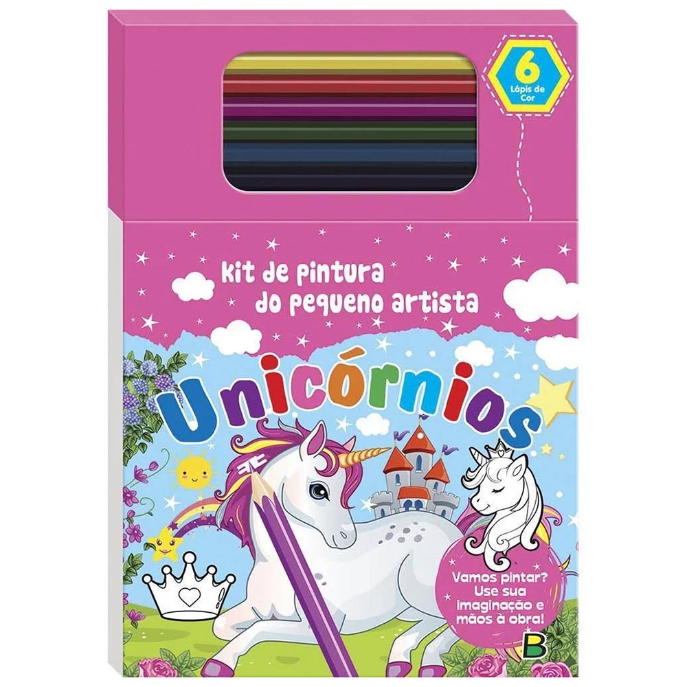 Kit De Pintura Em Madeira Infantil Com Desenhos Unicórnio - Nig