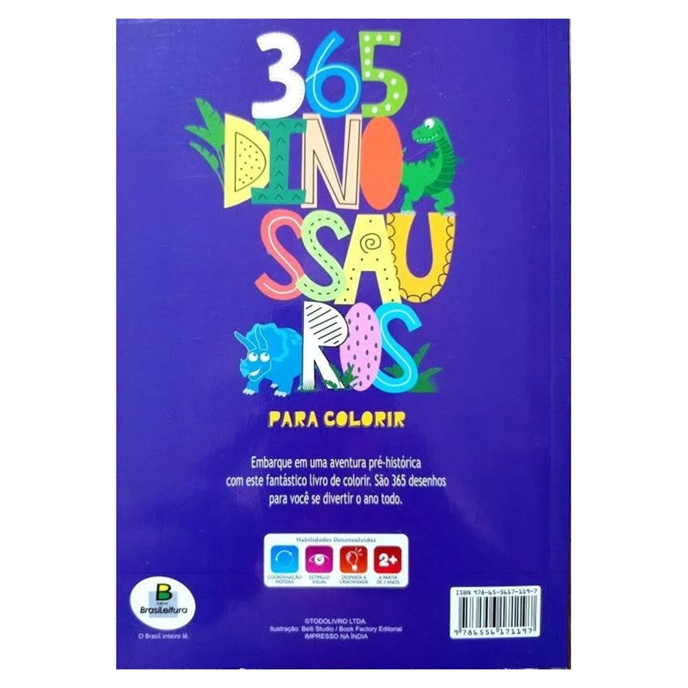 Livro De 365 Desenhos Para Colorir Dinossauros Todo Livro – Ref.: 1160508 -  CasaDaArte