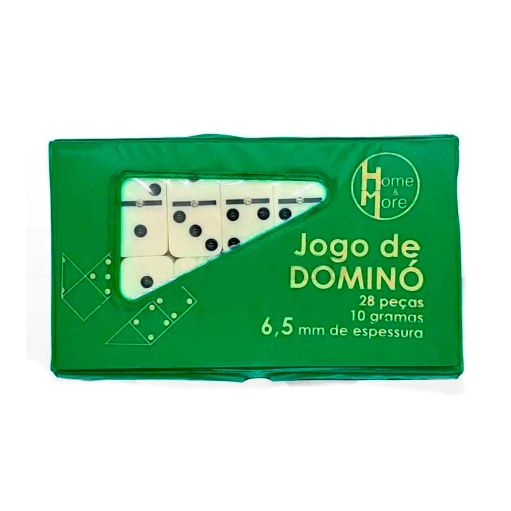 jogo domino 6,5 mm professional de osso com estojo 28 peças - Home