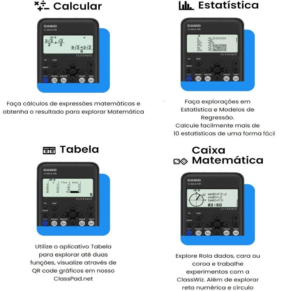 Calculadora Científica Casio Preta - FX-82LACW