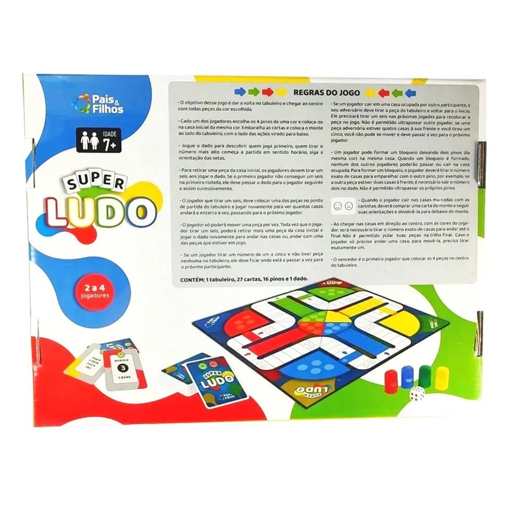 Jogo Super Ludo - 790772 - Pais e Filhos - Real Brinquedos