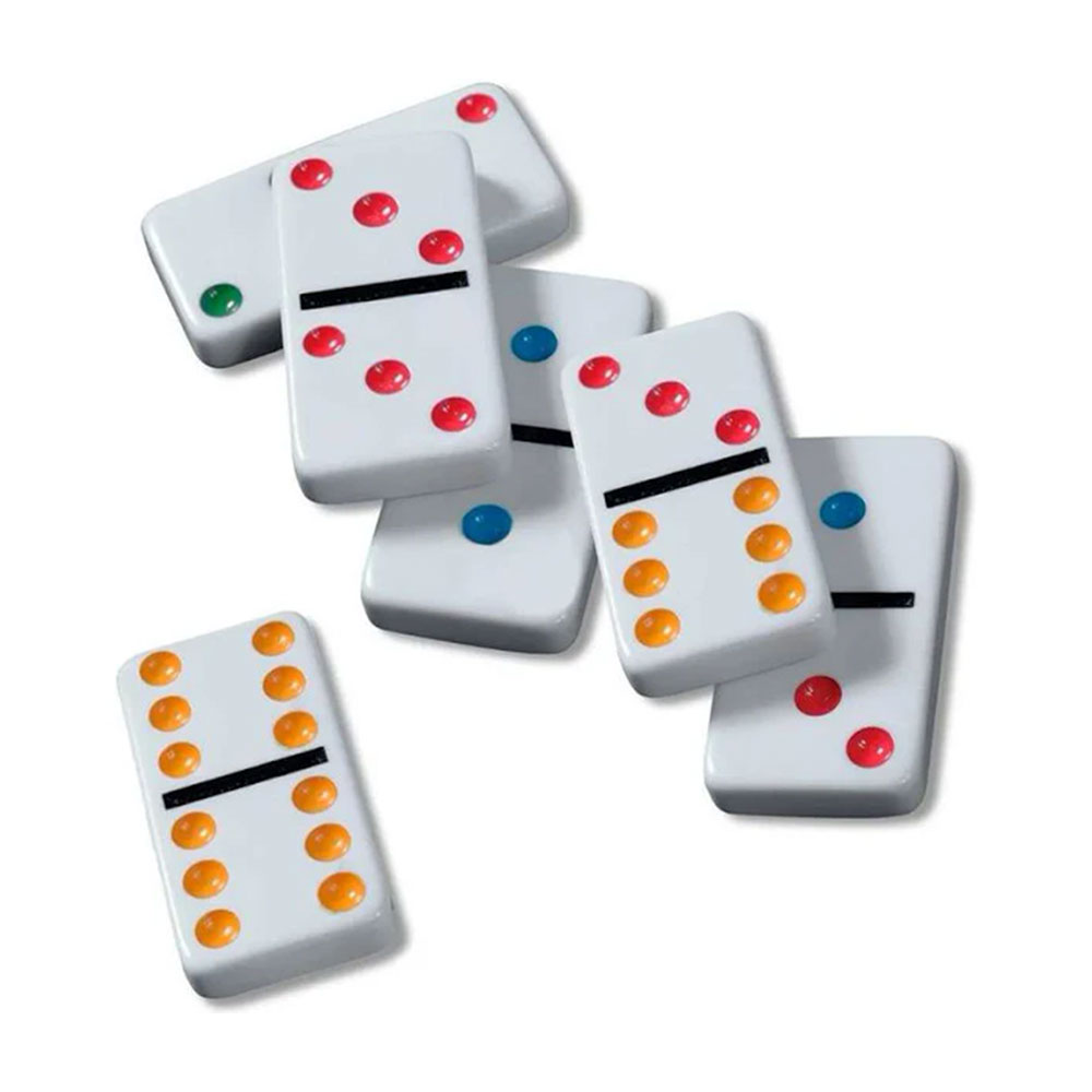 Jogo domino na lata colorido com 28 pecas rio master