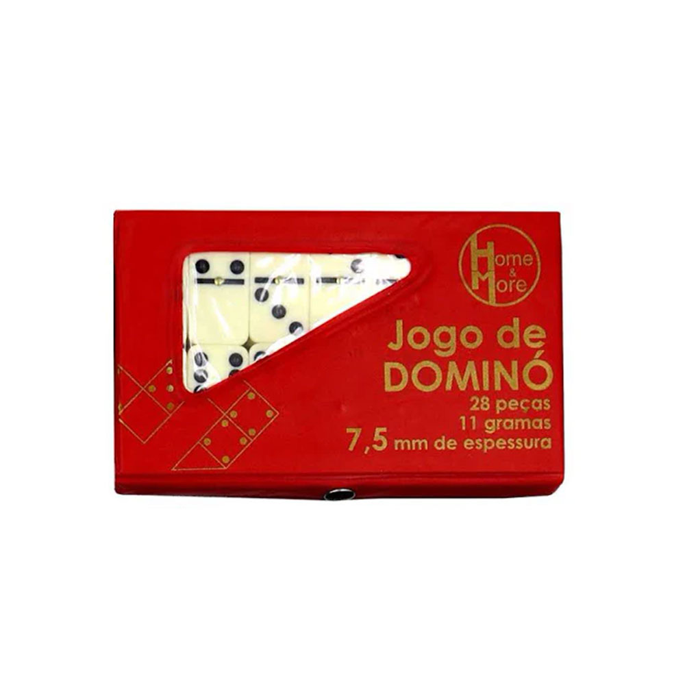 Jogo De Dominó Profissional Osso Colorido 28 Pedras Dominoes