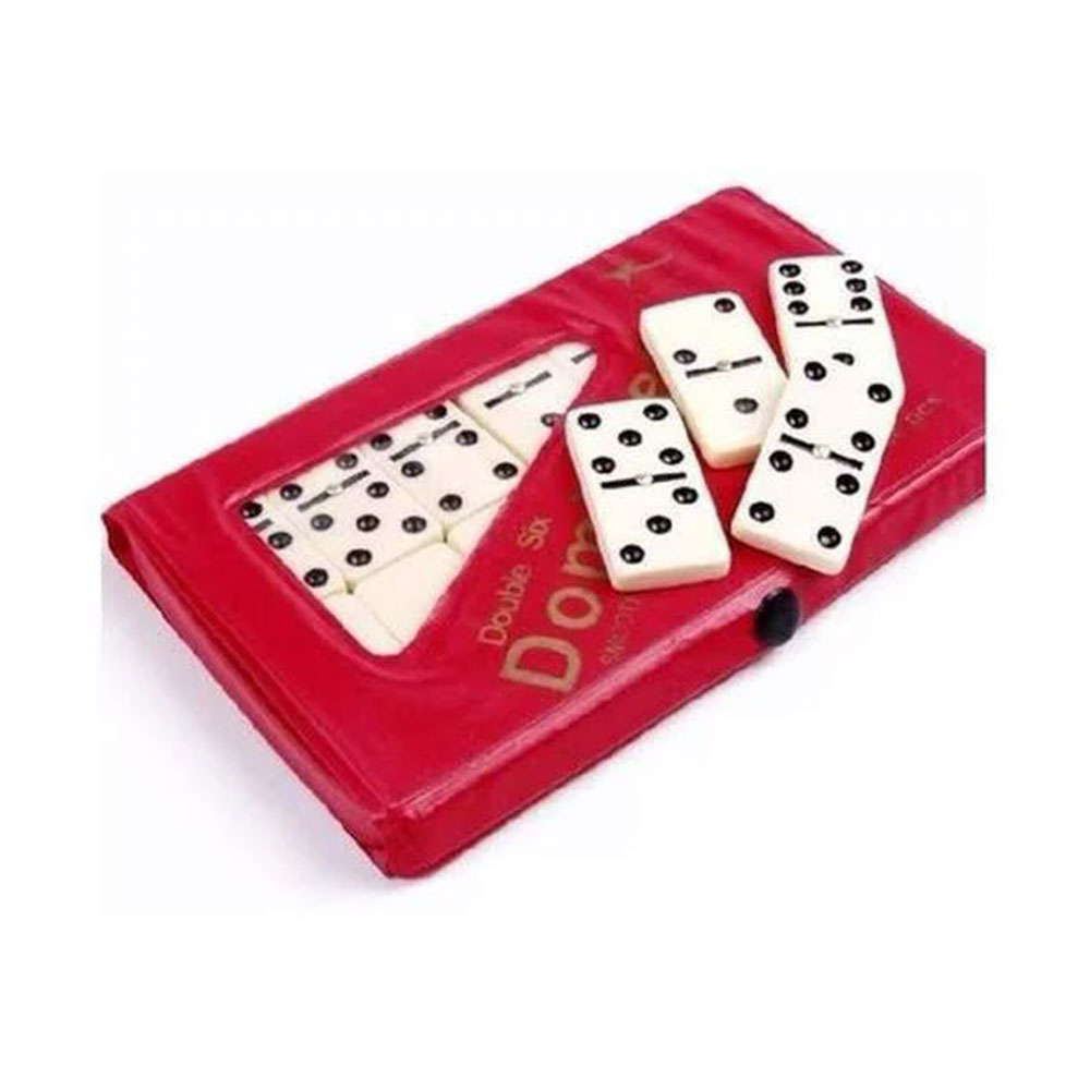 Jogo De Domino Double Six Osso Estojo C/28 Peças TOP Jogador Jogar