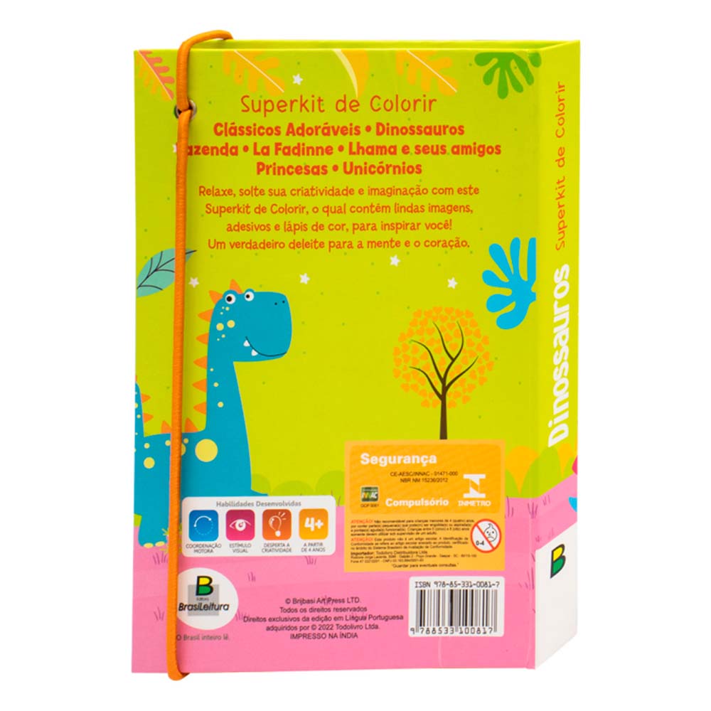 Livro Infantil 2 a 6 Anos 365 Dinossauros para Colorir Todolivro