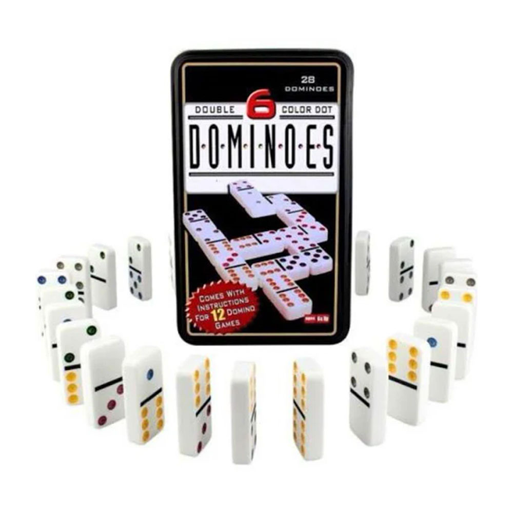 Jogo domino 28pcs colorido 7,5mm