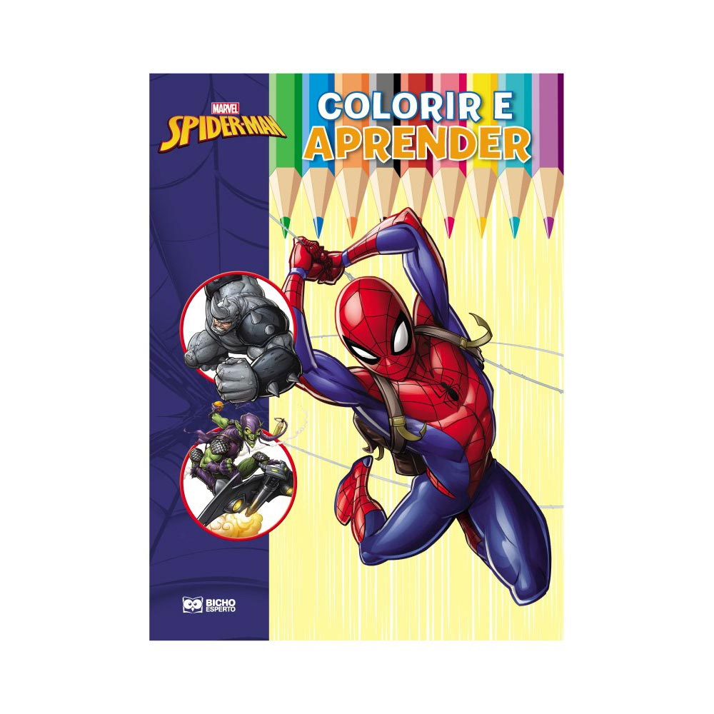 Livro Para Ler e Colorir, Pop, Homem Aranha, com Lápis