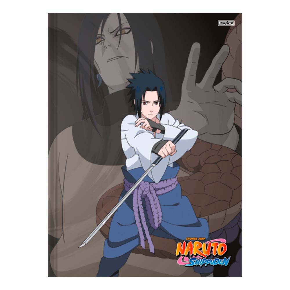 Caderno de Cartografia Sasuke Uchiha Caderno Desenho 96Fls