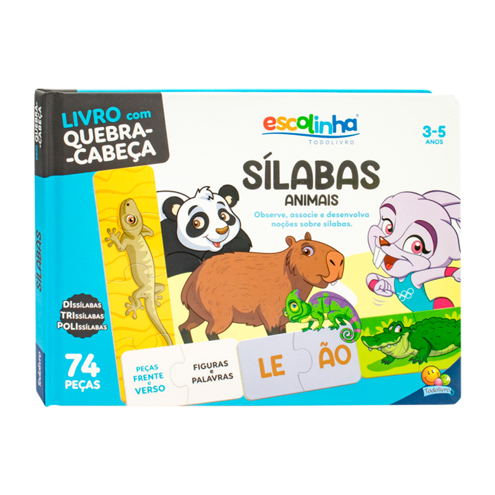 Kit Jogos Educativos Escolares 4 Anos Formar Palavras Vogais Bichos e Cores  - Pais e Filhos em Promoção na Americanas